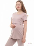 Блузка для беременных и кормящих 1-НМ 36202 бежевая