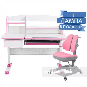 Парта-трансформер для школьника Rimu Pink Cubby + Кресло Diverso Pink FUNDESK