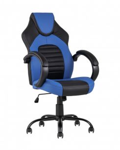Игровое кресло Stool Group компьютерное TopChairs Racer Midi черно-синее геймерское