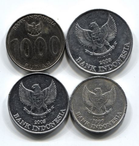 Набор монет Индонезия 1999-2010 4 шт. НАБ ИНД-ЗИЯ-001