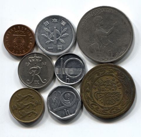 Набор монет Мира 1960-2008 9 шт. НАБ МИР-001