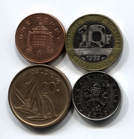 Набор монет Европы 1981-2009 4 шт. НАБ ЕВРО-001
