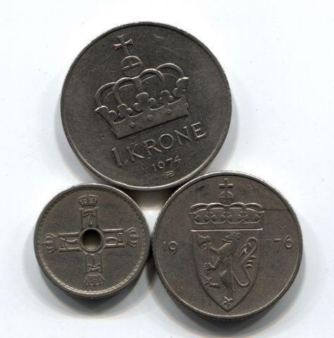Набор монет Норвегия 1950-1976 4 шт. НАБ НОР-001