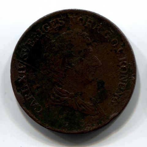 1 скиллинг 1835 Швеция, редкий год RARE