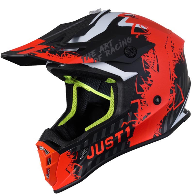 Just1 J38 Mask Fluo Orange Titanium Black Matt шлем внедорожный