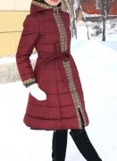 женское бордовое пальто