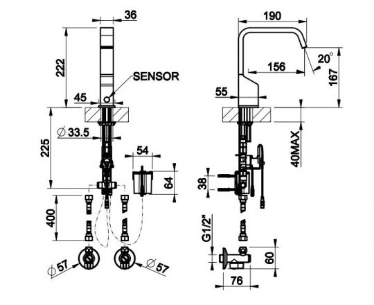 Смеситель для раковины Gessi Sensor Taps 30511 ФОТО