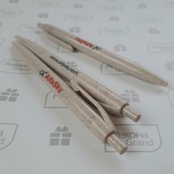 ручки из зерноволокна с логотипом