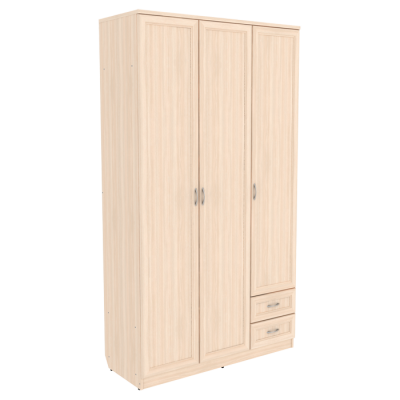 Шкаф для белья со штангой, полками и ящиками арт. 113 (молочный дуб)