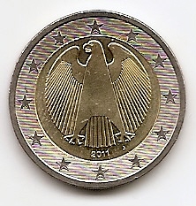 2 евро  Германия  2011  J  регулярная из обращения