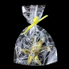 Пакеты подарочные "Серпантин", белый на прозрачном, 20*30 см, 100 шт