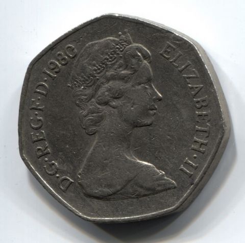 50 пенсов 1980 Великобритания