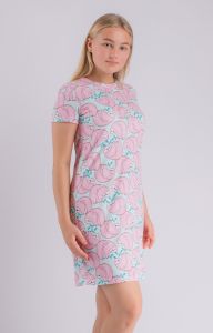 Сорочка на девочку бирюзово-розового цвета
