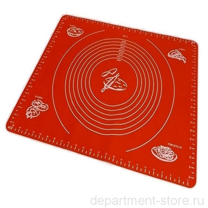 Коврик силиконовый для раскатки теста и выпечки (50 х 40 см), цвет Красный