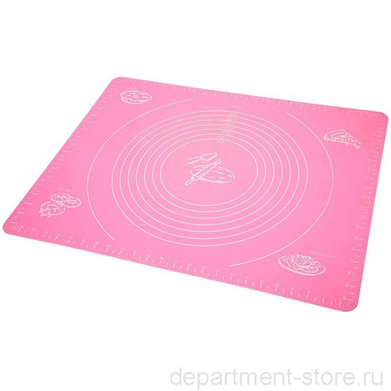Коврик силиконовый для раскатки теста и выпечки (50 х 40 см), цвет Розовый
