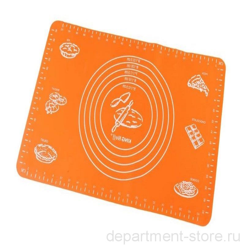 Коврик силиконовый для раскатки теста и выпечки (50 х 40 см), цвет Оранжевый