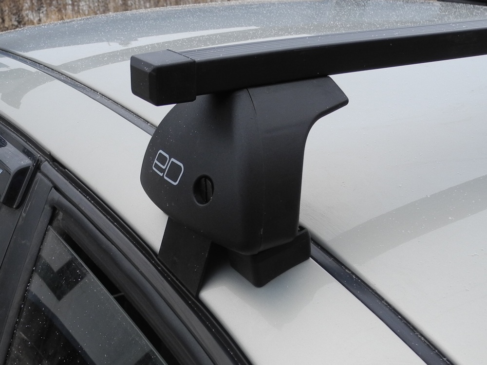 Багажник на крышу Kia Optima IV (2015-...), Евродеталь, стальные прямоугольные дуги