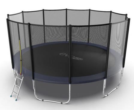 Батут с внешней сеткой и лестницей Evo Jump External 16ft (Blue)