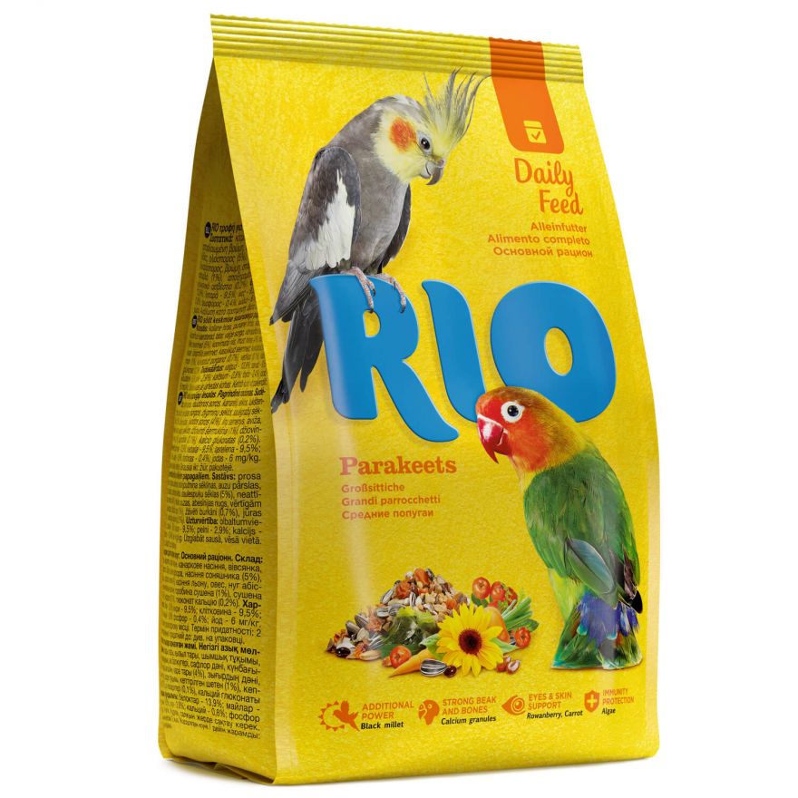 Корм для средних попугаев "RIO" (основной рацион), 500 г