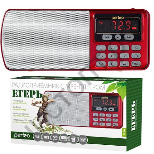 Р/п Perfeo ЕГЕРЬ FM+ 70-108МГц/ MP3/ питание USB или BL5C/ красный (i120-RED)