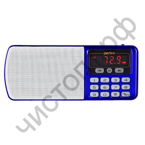 Колонка универс.с радио Perfeo ЕГЕРЬ FM+ 70-108МГц/ MP3/ питание USB или BL5C/ цвет синий (i120-BL)