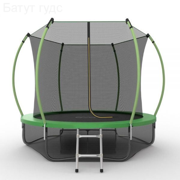 Батут с внутренней сеткой и лестницей Evo Jump Internal 8ft (Green) + нижняя сетка