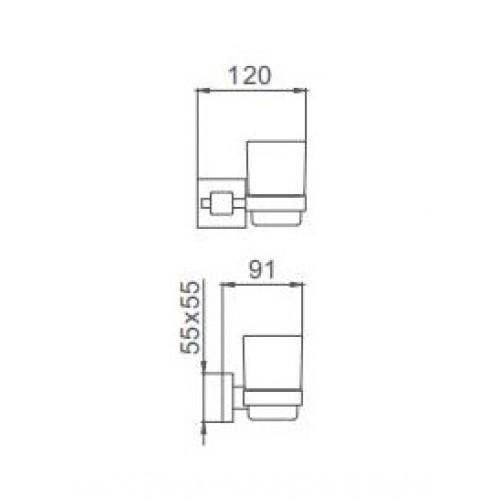Стакан для зубных щеток Frap F30306 Квадрат
