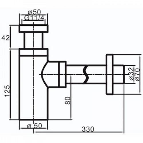 Белый сифон для раковины Frap F82-6
