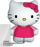 Шар (26''/66 см) Фигура, Hello Kitty, Розовый, 1 шт. в упак.