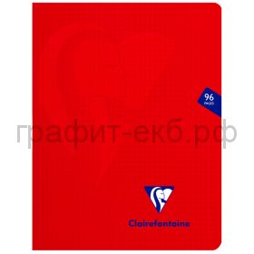Тетрадь А4 48л.кл.Clairefontaine Mimesys красная пластик.обложка 303162С_red