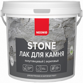 Лак для Камня Neomid Stone 2.5л с Эффектом «Мокрого Камня» для Внутренних и Наружных Работ / Неомид Стоун