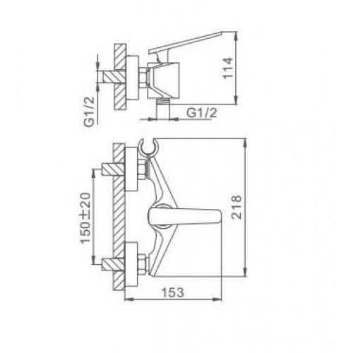 Смеситель с гигиеническим душем  Frap H57 F2057
