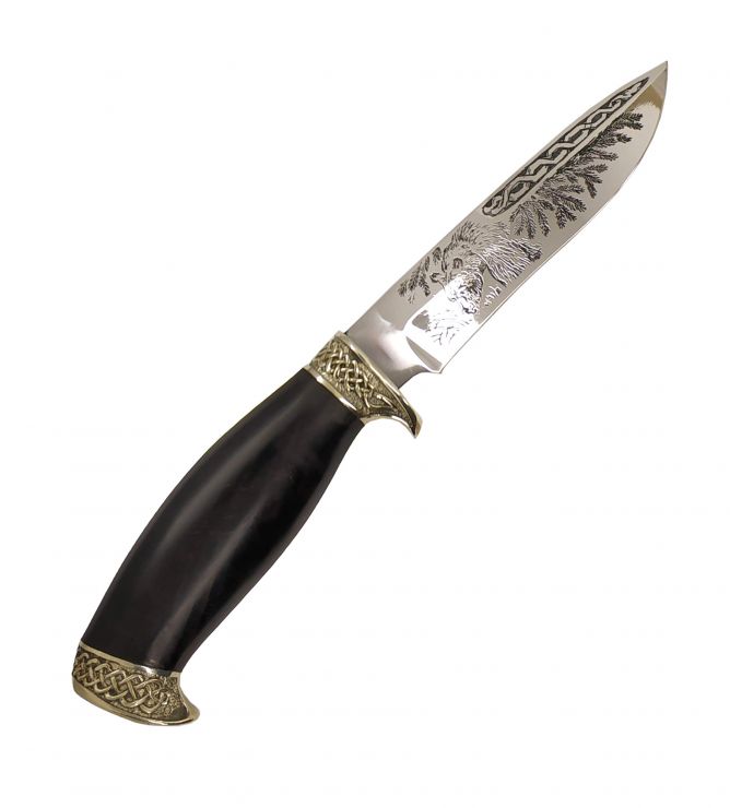Нож "Ирбис" сталь 95x18 с гравировкой