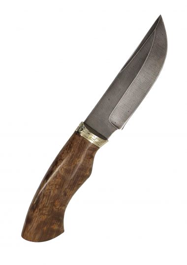 Нож "Разделочный" сталь дамасская рукоять стабилизированная карельская береза