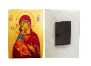 Владимирская икона Божией Матери. Магнитик на холодильник на перламутровой индийской ракушке