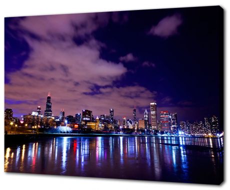 Картина на холсте Ночной Чикаго