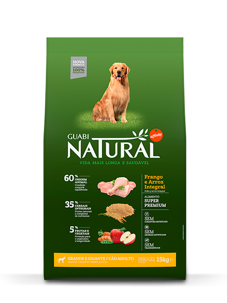 GUABI NATURAL Для Взрослых собак Крупных пород. Цыпленок и коричневый рис 15 кг