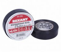 Изолента ПВХ REXANT 19 мм х 25 м, черная, упаковка 5 роликов