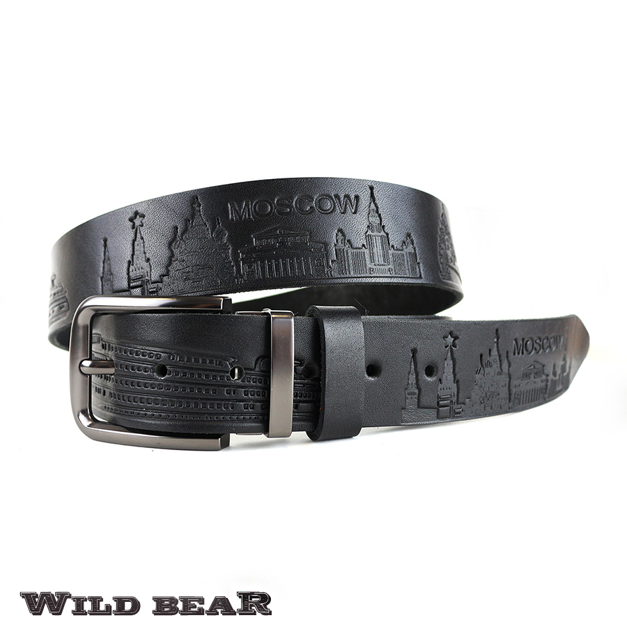 Ремень WILD BEAR RM-050m Black (в кожаном чехле)
