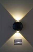 Светильник светодиодный настенный LINZA 222BK 2W-Сree 4000K 110*110*55mm IP54 черный OREOL