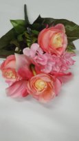 Искусственный букет роз и каллы 12 голов 48 см 3 расцветки