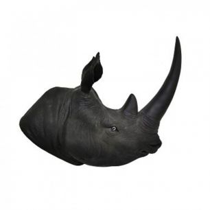Статуэтка Head Rhino, коллекция "Голова носорога" 43*51*22, Полирезин, Черный