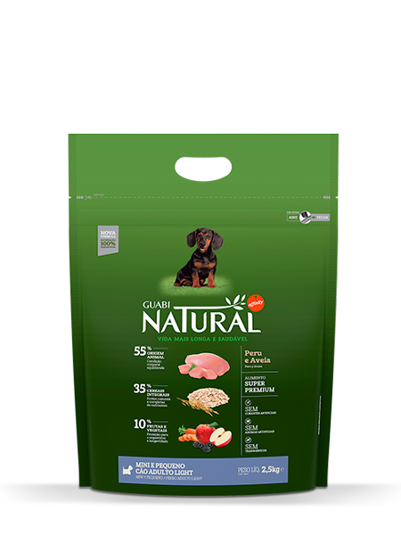 Guabi Natural для взрослых собак мелких пород облегченный 2,5 кг Индейка + овес Лайт