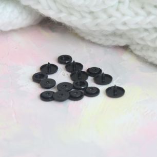Кнопки пластиковые - Чёрные, 12 мм