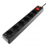 Сетевой фильтр Гарнизон EHB-10 6 розеток (черный, 3.0 м )