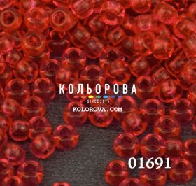 Бисер чешский 01691 красный прозрачный блестящий Preciosa 1 сорт