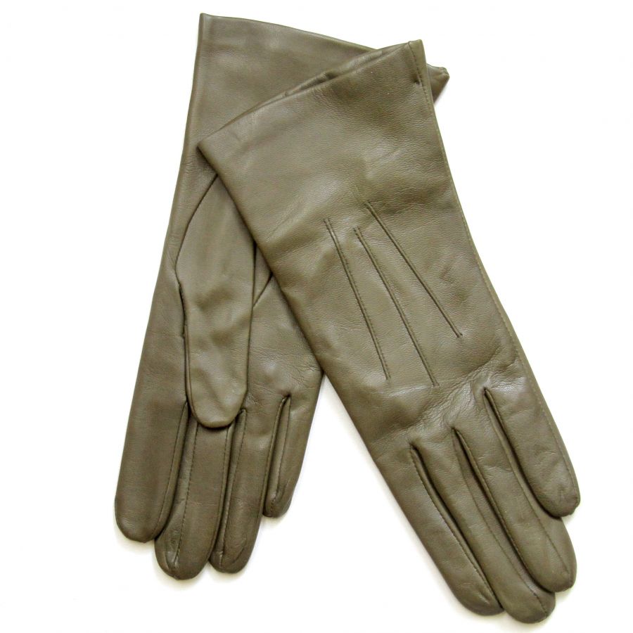 Перчатки демисезонные кожаные женские HRAD 9122 (silk) loden