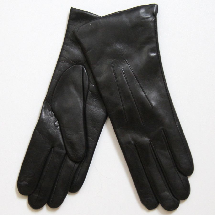 Перчатки зимние кожаные женские HRAD 9122 (wool) black