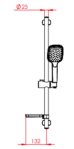 TESKA  duş sistemləri : stoyka dush | əl duşu - duş şlanqı və sabunqabı | kod: AKS 6100