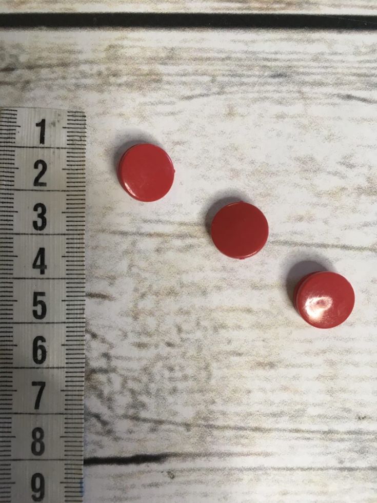 кнопки пластиковые 13мм красные